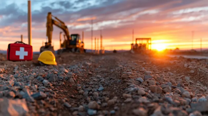Baustelle mit Sicherheitsausrüstung